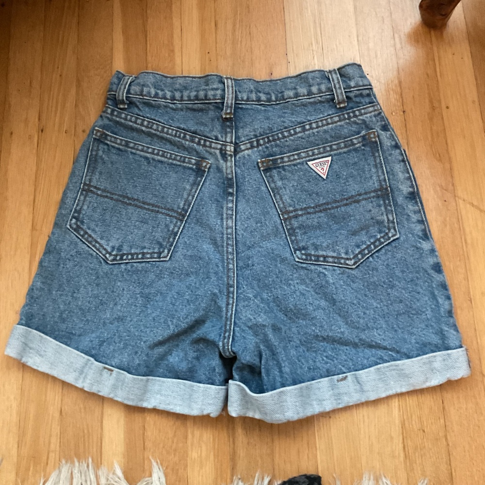 Vintage High Waisted Washed Denim Guess Jean Shorts, Kids 14/Womens XS